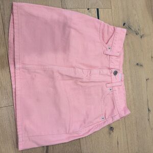 TNA Soft Pink Denim Mini Skirt